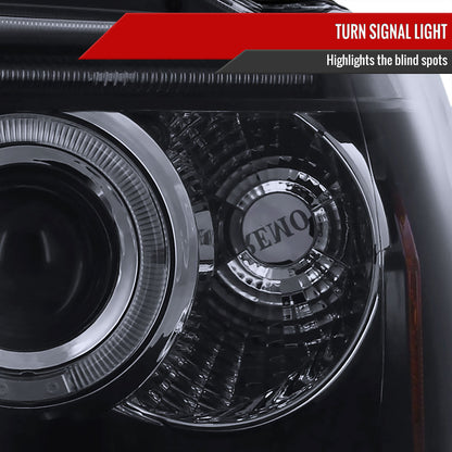 1999-2004 Jeep Grand Cherokee Dual Halo Projector Headlights (Glossy Black Housing/Smoked Lens)