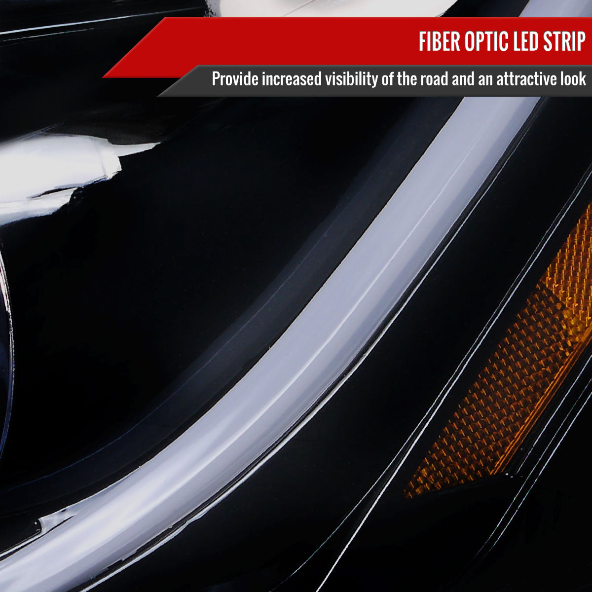 2006-2013 Chevrolet Impala / 2014-2015 Impala Limited / 2006-2007 Monte Carlo LED Bar Projector Headlights (Glossy Black Housing/Smoked Lens)