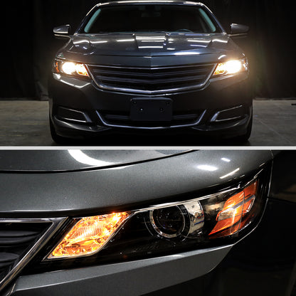 2014-2020 Chevy Impala Factory Style Projector Headlights - Driver Side (Jet Black Housing / Clear Lens)