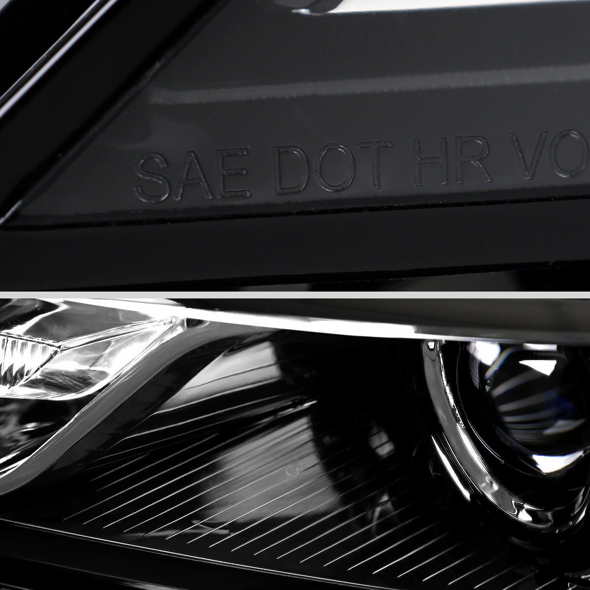 2014-2020 Chevy Impala Factory Style Projector Headlights - Driver Side (Jet Black Housing / Clear Lens)