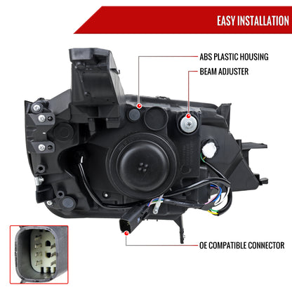 2014-2020 Chevy Impala Factory Style Projector Headlights (Glossy Black Housing / Smoked Lens)