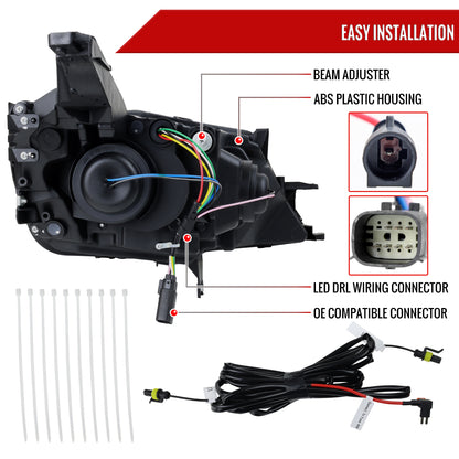 2014-2020 Chevy Impala Full LED DRL Sequential Headlights (Black Housing / Smoked Lens)