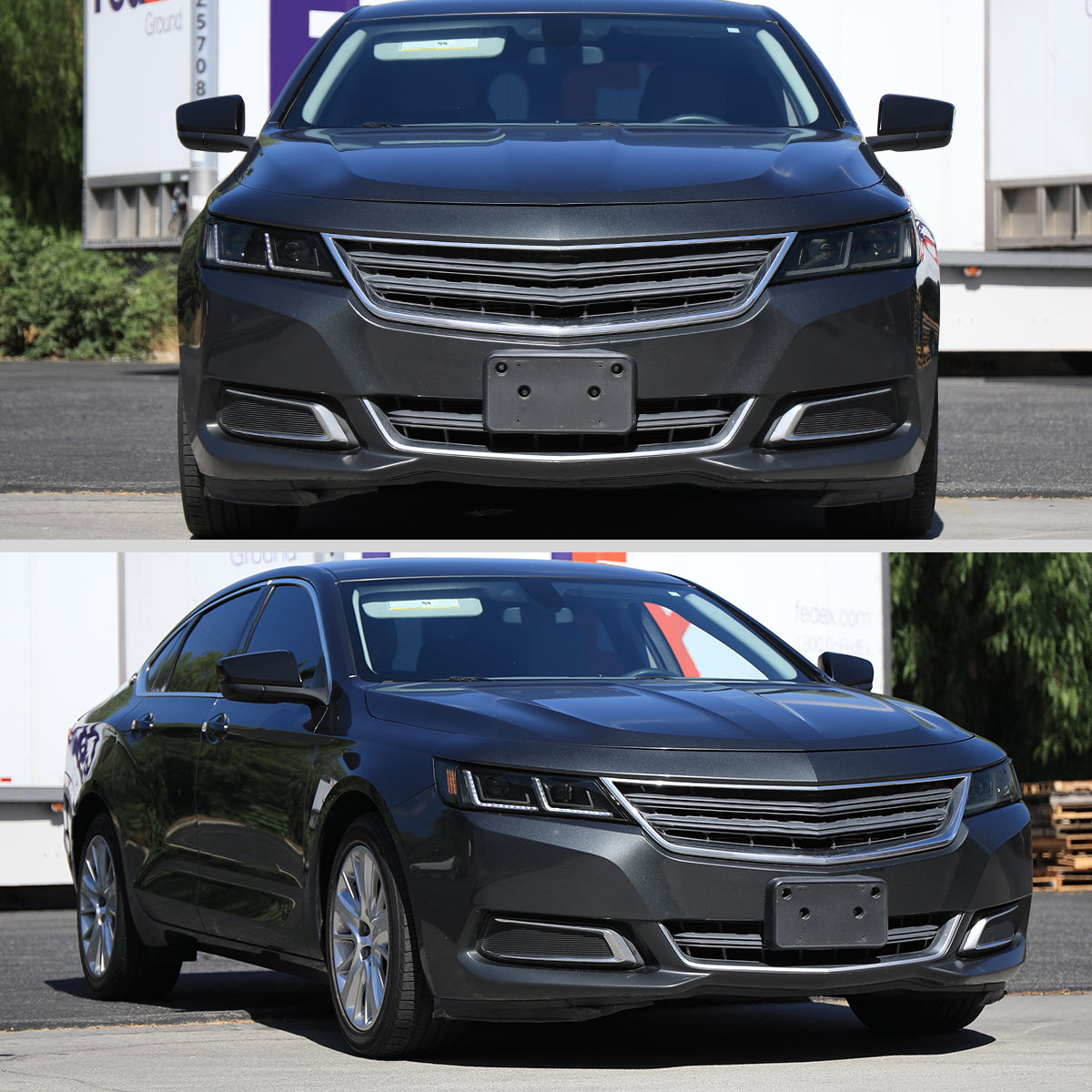 2014-2020 Chevy Impala Full LED DRL Sequential Headlights (Black Housing / Smoked Lens)