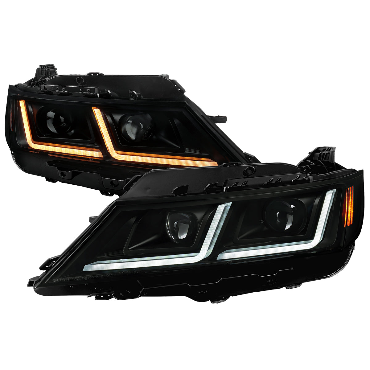 1999-2002 Chevrolet Silverado/ 2000-2006 Tahoe/Suburban Factory Style Headlights w/ Bumper Light Assembly (Glossy Black Housing / Smoked Lens)