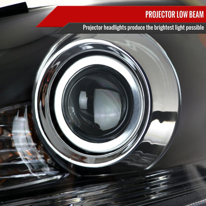 2006-2010 Lexus IS250/IS350 SMD LED Light Strip Projector Headlights w/ Sequential Turn Signals (Matte Black Housing/Clear Lens)