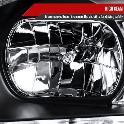 2001-2005 Lexus IS300 Projector Headlights w/ LED Light Strip & LED Turn Signal Lights (Matte Black Housing/Clear Lens)