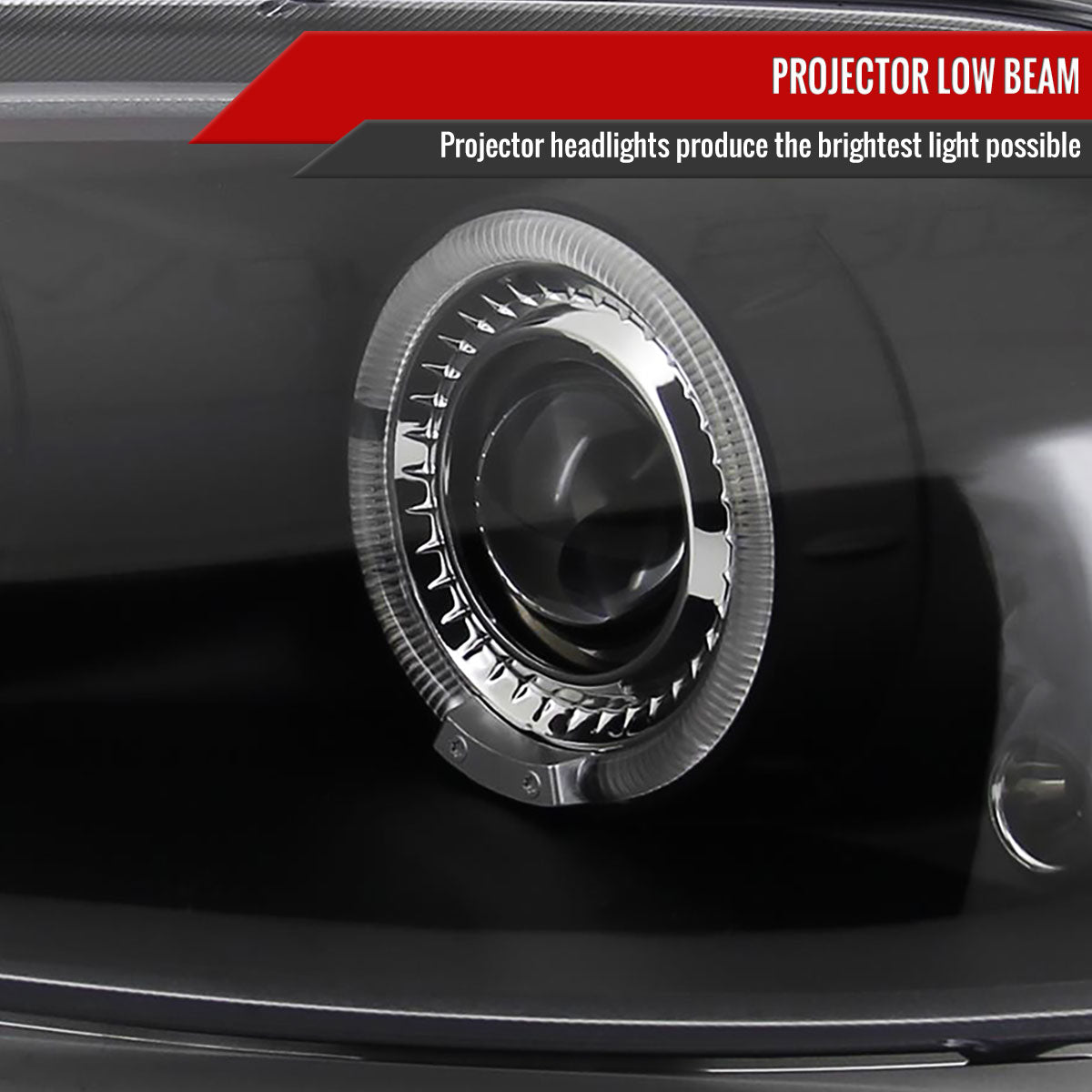 1998-2004 Dodge Intrepid Dual Halo Projector HeadLights (Matte Black Housing/Clear Lens)