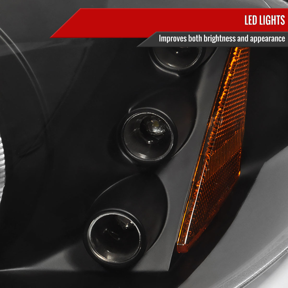 1998-2004 Dodge Intrepid Dual Halo Projector HeadLights (Matte Black Housing/Clear Lens)