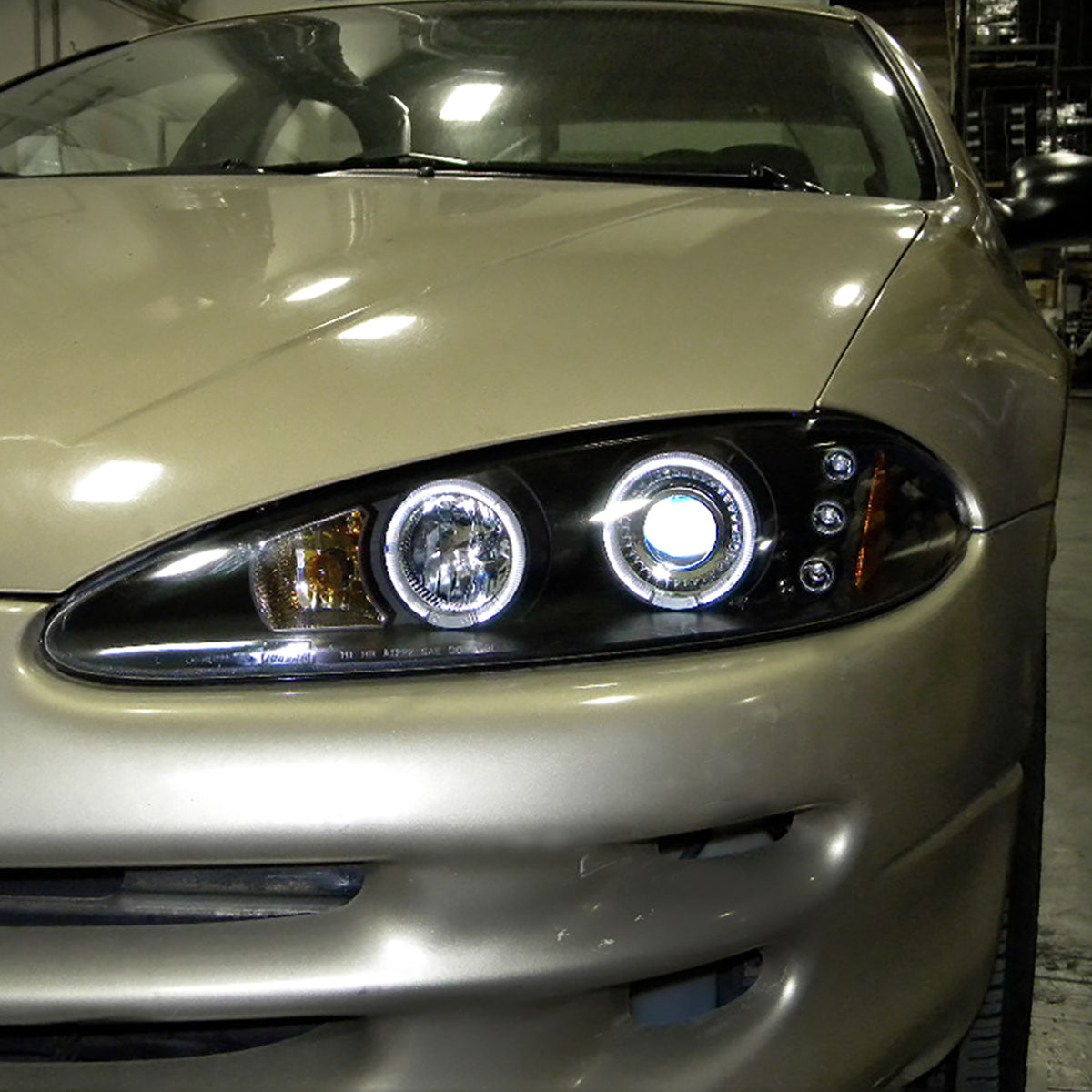 1998-2004 Dodge Intrepid Dual Halo Projector HeadLights (Matte Black Housing/Clear Lens)