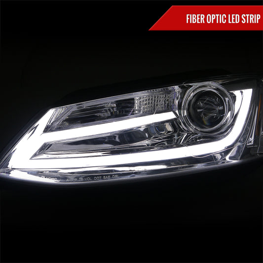 2011-2018 Volkswagen Jetta MK6 LED Bar Projector Headlights (Chrome Housing/Clear Lens)