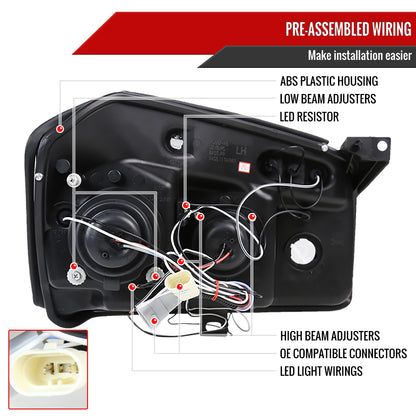 2005-2007 Dodge Magnum Dual Halo Projector Headlights (Jet Black Housing/Clear Lens)