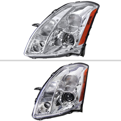 2004-2006 Nissan Maxima Projector Headlights w/ Amber Reflectors (Chrome Housing/Clear Lens)