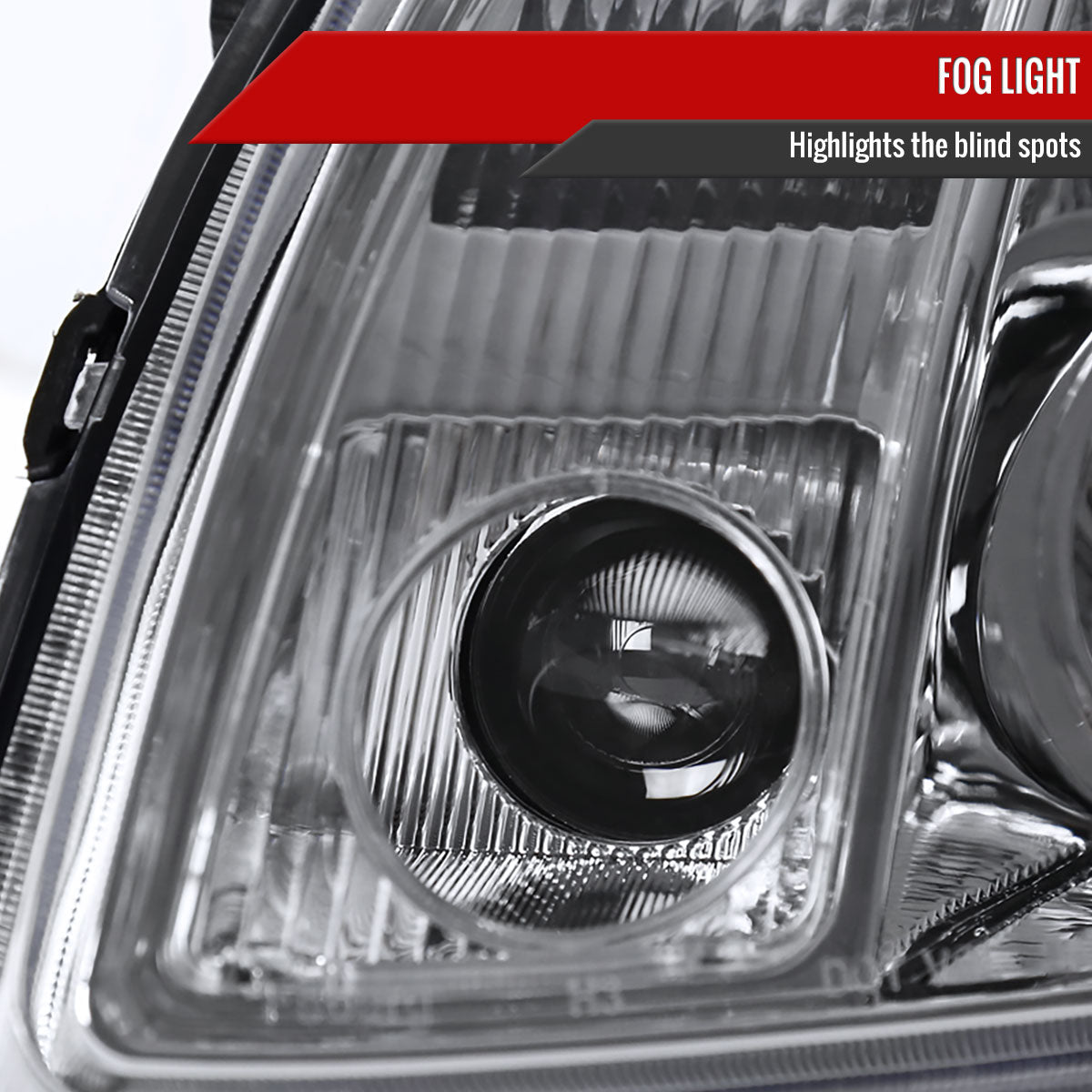 2004-2006 Nissan Maxima Projector Headlights w/ Amber Reflectors (Chrome Housing/Clear Lens)