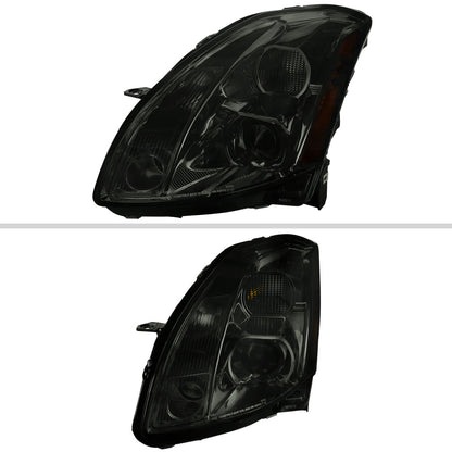 2004-2006 Nissan Maxima Projector Headlights w/ Amber Reflectors (Chrome Housing/Smoked Lens)