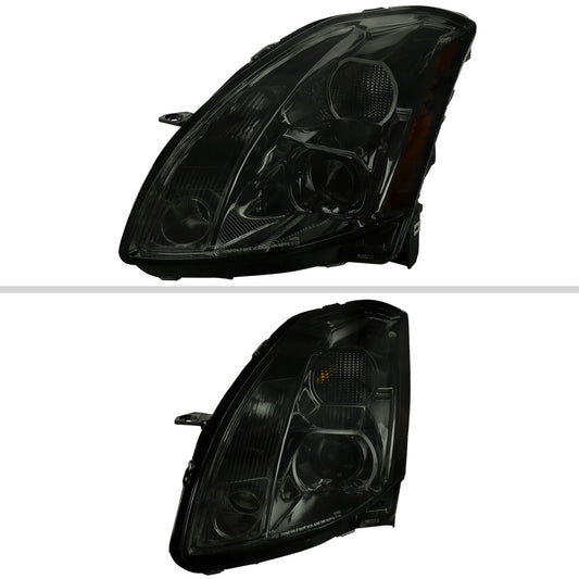 2004-2006 Nissan Maxima Projector Headlights w/ Amber Reflectors (Chrome Housing/Smoked Lens)