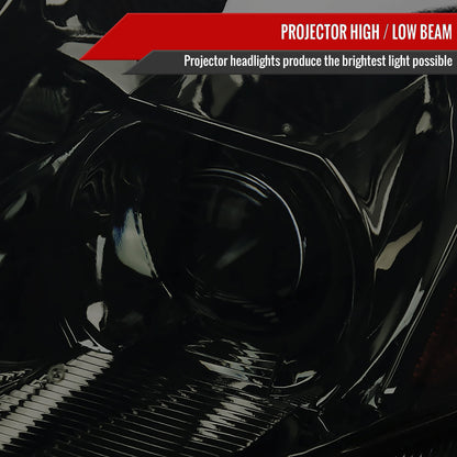2004-2006 Nissan Maxima Projector Headlights w/ Amber Reflectors (Chrome Housing/Smoked Lens)