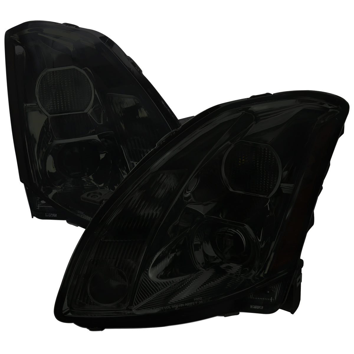 2004-2006 Nissan Maxima Projector Headlights w/ Amber Reflectors (Chrome Housing/Smoked Lens)