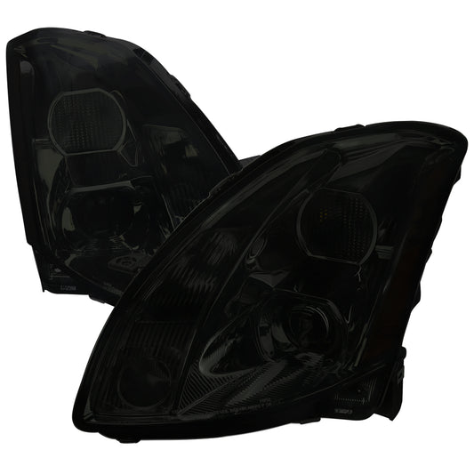 2004-2006 Nissan Maxima Projector Headlights w/ Amber Reflectors (Chrome Housing/Smoked Lens)