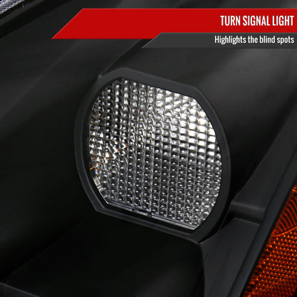 2004-2006 Nissan Maxima Projector Headlights w/ Amber Reflectors (Matte Black Housing/Clear Lens)