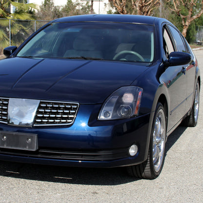 2004-2006 Nissan Maxima Projector Headlights w/ Amber Reflectors (Matte Black Housing/Clear Lens)
