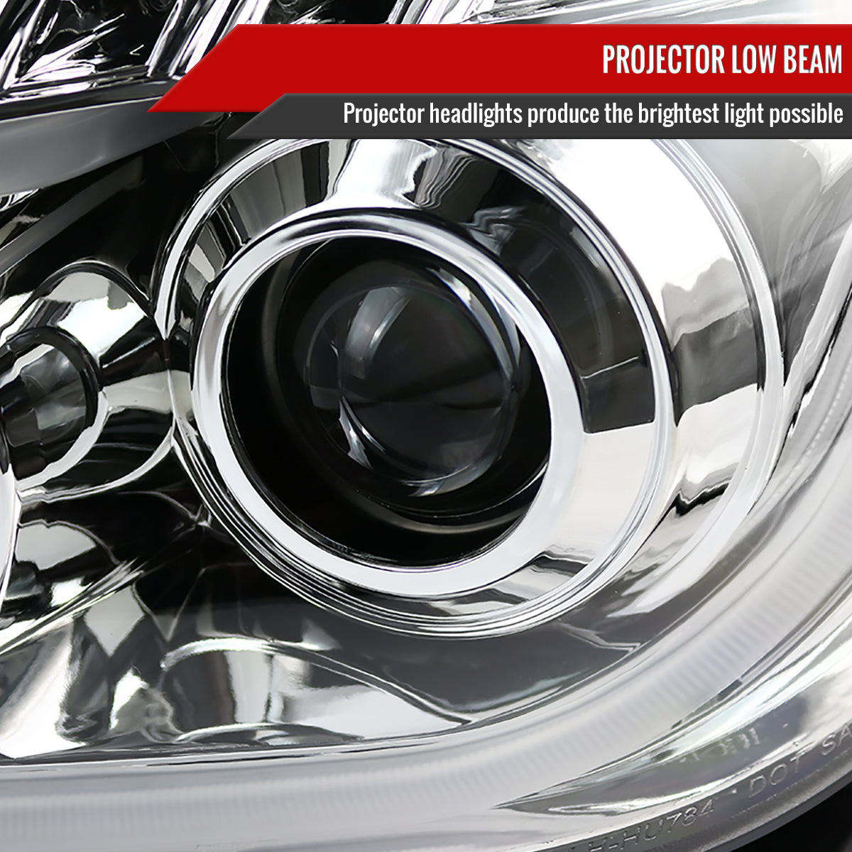 2008-2012 Chevrolet Malibu LS LT LTZ Hybrid LED Bar Projector Headlights w/ LED Turn Signal Lights (Chrome Housing/Clear Lens)