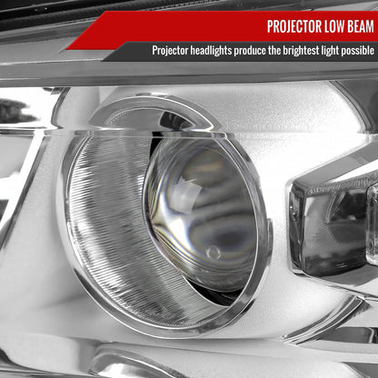 2013-2015 Chevrolet Malibu / 2016 Malibu Limited Projector Headlights w/ Amber Reflectors (Chrome Housing/Clear Lens)