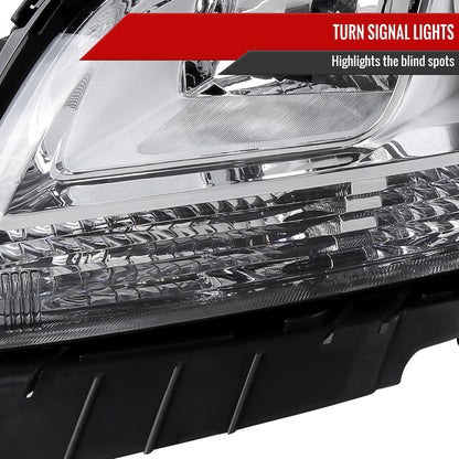 2013-2015 Chevrolet Malibu / 2016 Malibu Limited Projector Headlights w/ Amber Reflectors (Chrome Housing/Clear Lens)