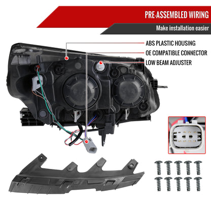 2013-2015 Chevrolet Malibu / 2016 Malibu Limited Projector Headlights w/ Amber Reflectors (Chrome Housing/Clear Lens)