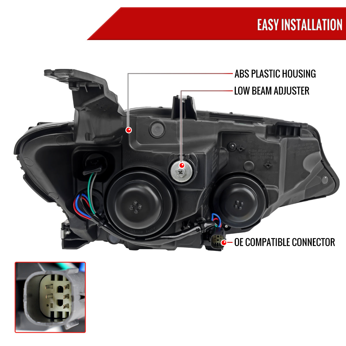 2019-2024 Chevrolet Malibu Factory Style Projector Headlights (Chrome Housing/Clear Lens)