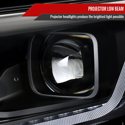 2019-2024 Chevrolet Malibu Switchback Sequential LED Turn Signal Projector Headlights (Matte Black Housing/Clear Lens)