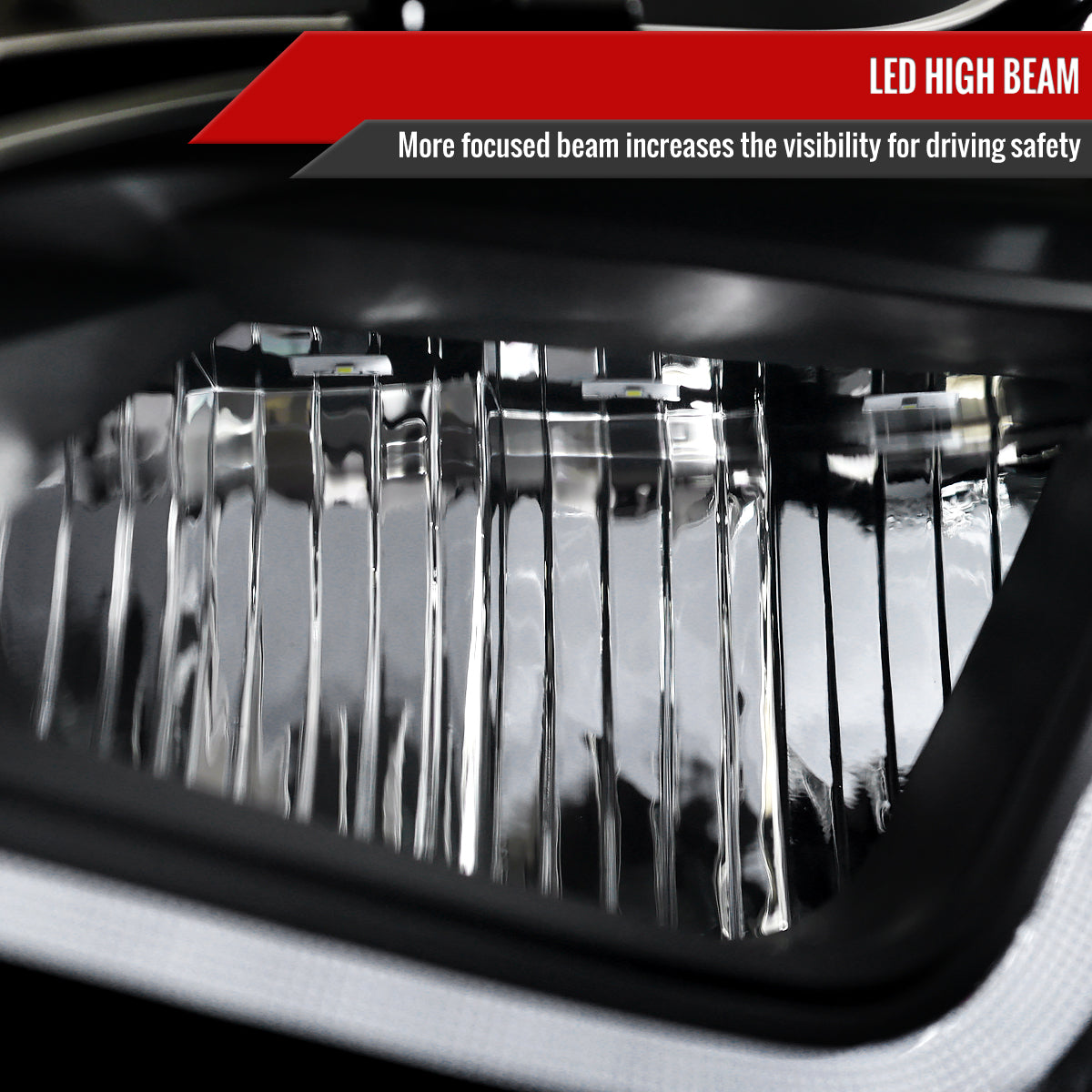 2019-2024 Chevrolet Malibu Switchback Sequential LED Turn Signal Projector Headlights (Matte Black Housing/Clear Lens)