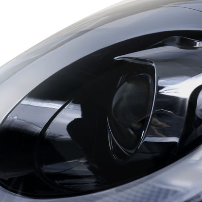 2007-2015 Mini Cooper R55 R56 R57 R58 R59 Projector Headlights w/ LED Turn Signal Lights (Glossy Black Housing/Smoked Lens)