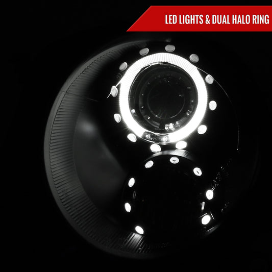 2007-2015 Mini Cooper R55 R56 R57 R58 R59 Single Halo Projector Headlights (Matte Black Housing/Clear Lens)