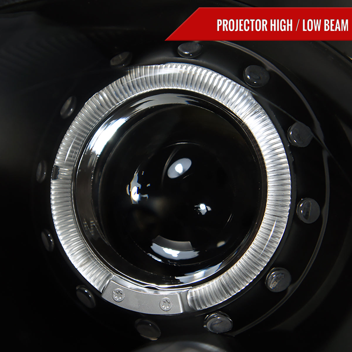 2007-2015 Mini Cooper R55 R56 R57 R58 R59 Single Halo Projector Headlights (Matte Black Housing/Clear Lens)