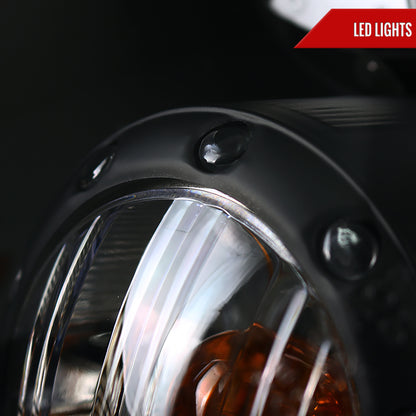 2007-2015 Mini Cooper R55 R56 R57 R58 R59 Single Halo Projector Headlights (Matte Black Housing/Clear Lens)