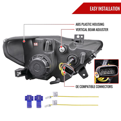 2015-2017 Ford Mustang HID-Type  LED Sequential Turn Signal Projector Headlights (Jet Black Housing/Clear Lens)