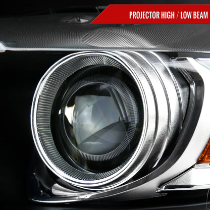 2015-2017 Ford Mustang / 2018-2020 Mustang Shelby LED Strip Xenon HID Projector Headlights - Driver Side Only (Matte Black Housing/Clear Lens)
