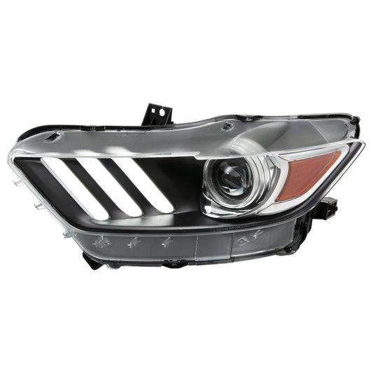 2015-2017 Ford Mustang / 2018-2020 Mustang Shelby LED Strip Xenon HID Projector Headlights - Driver Side Only (Matte Black Housing/Clear Lens)