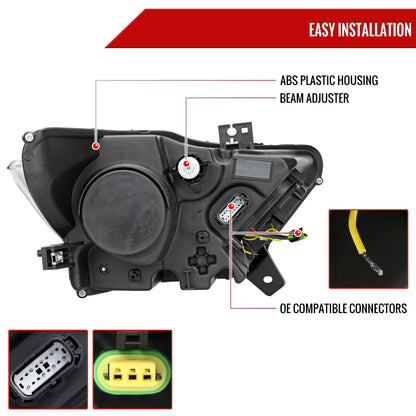 2015-2017 Ford Mustang/2018-2020 Mustang Shelby HID/Xenon Switchback Sequential LED Turn Signal Projector Headlights (Matte Black Housing/Clear Lens)