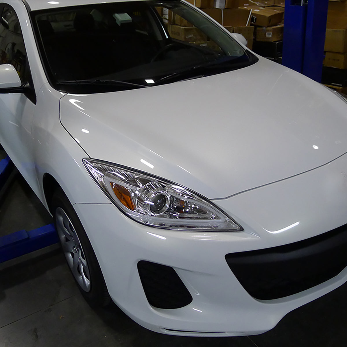 2010-2013 Mazda 3 Projector Headlights w/ LED Light Strip (Chrome Housing/Clear Lens)