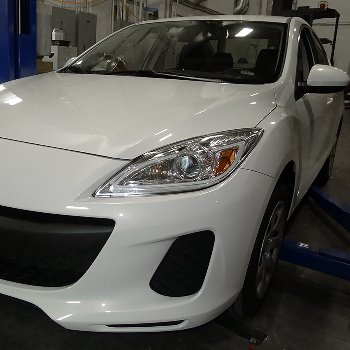 2010-2013 Mazda 3 Projector Headlights w/ LED Light Strip (Chrome Housing/Clear Lens)