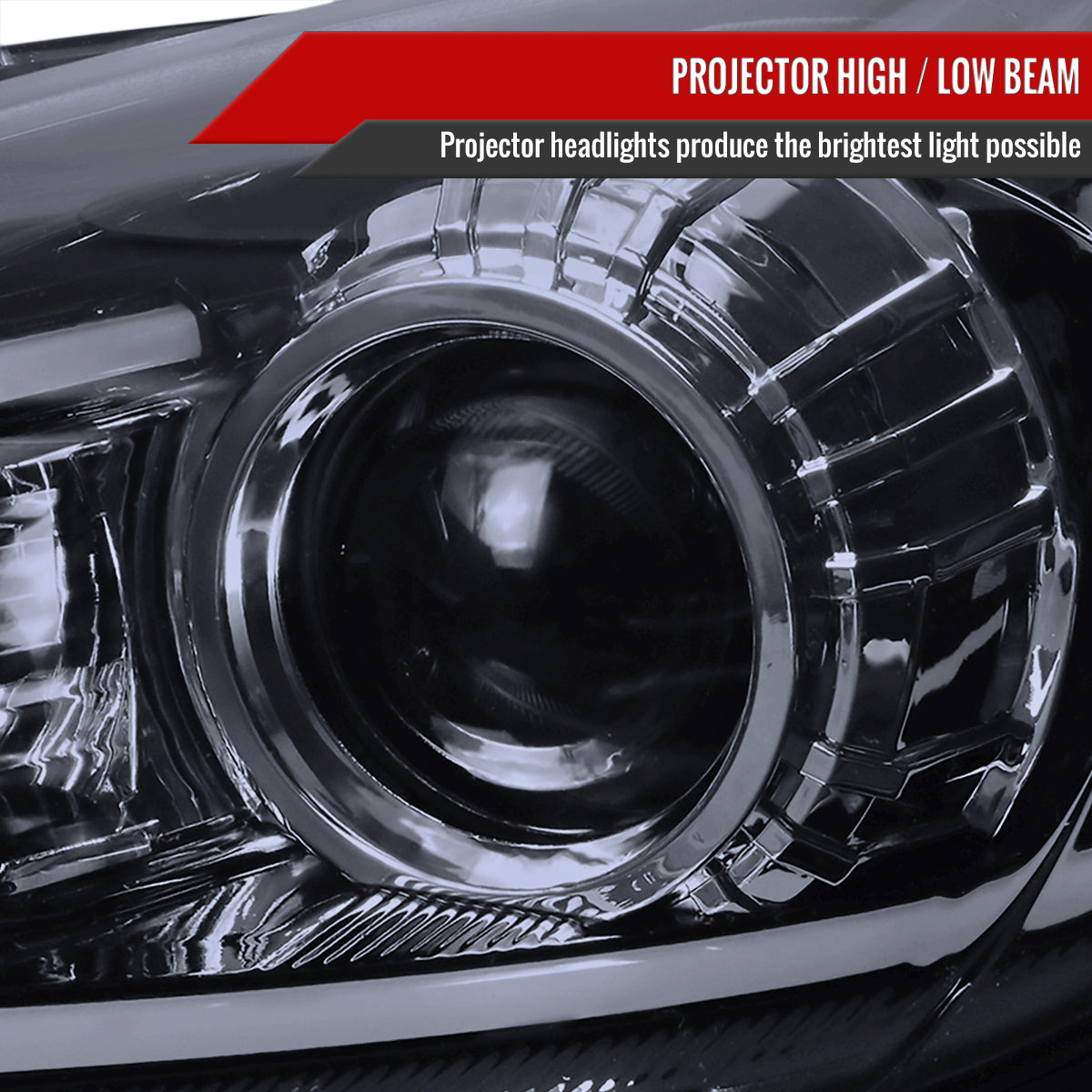 2010-2013 Mazda 3 Projector Headlights w/ LED Light Strip (Glossy Black Housing/Smoked Lens)