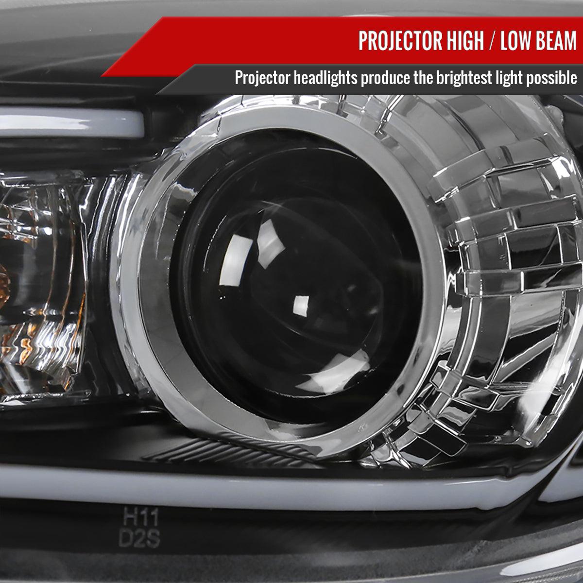 2010-2013 Mazda 3 Projector Headlights w/ LED Light Strip (Matte Black Housing/Clear Lens)