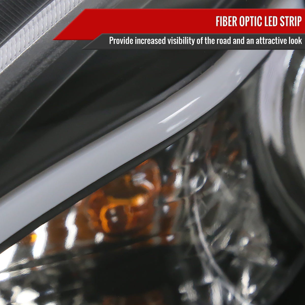 2010-2013 Mazda 3 Projector Headlights w/ LED Light Strip (Matte Black Housing/Clear Lens)