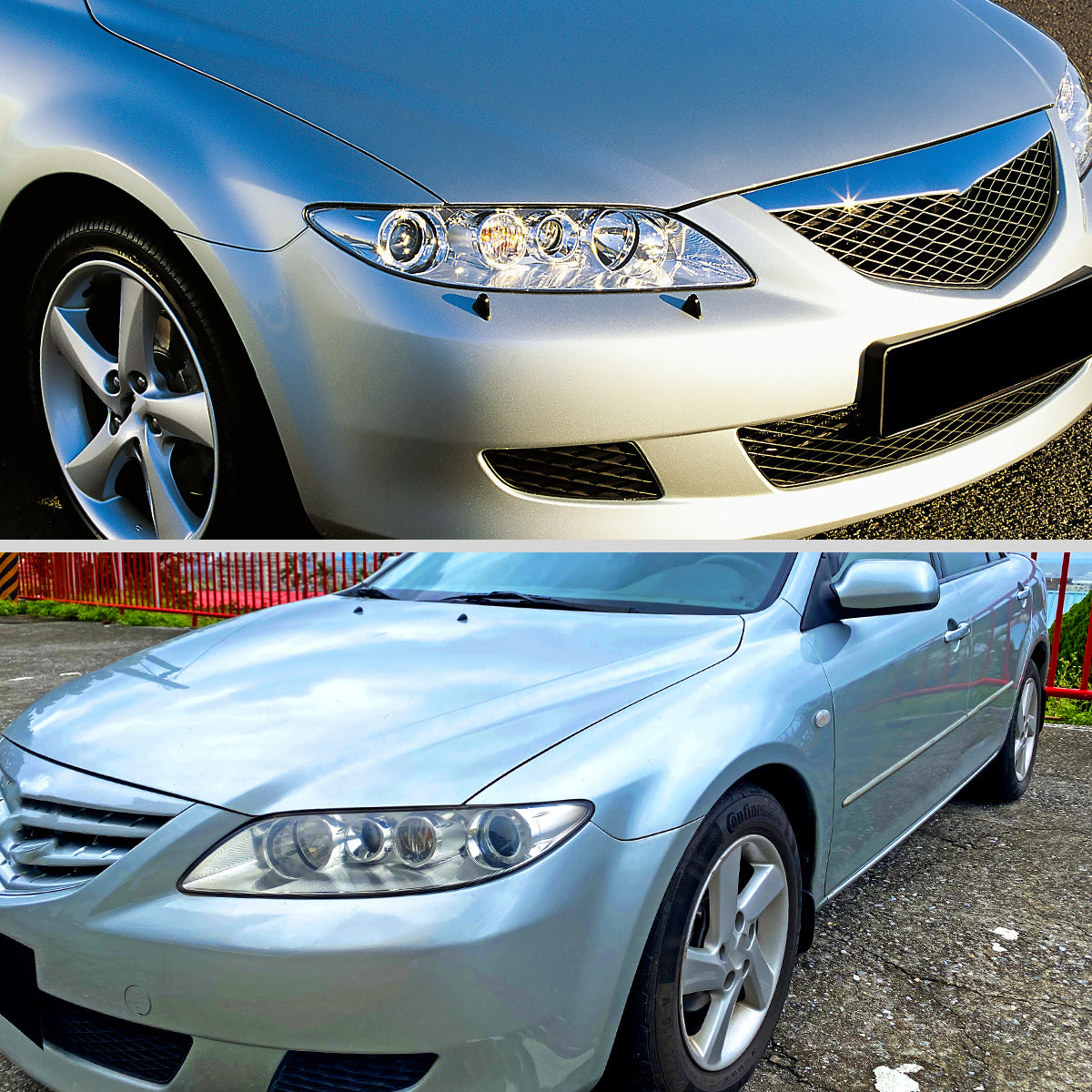 2003-2005 Mazda 6 Factory Style Projector Headlights (Chrome Housing/Clear Lens)