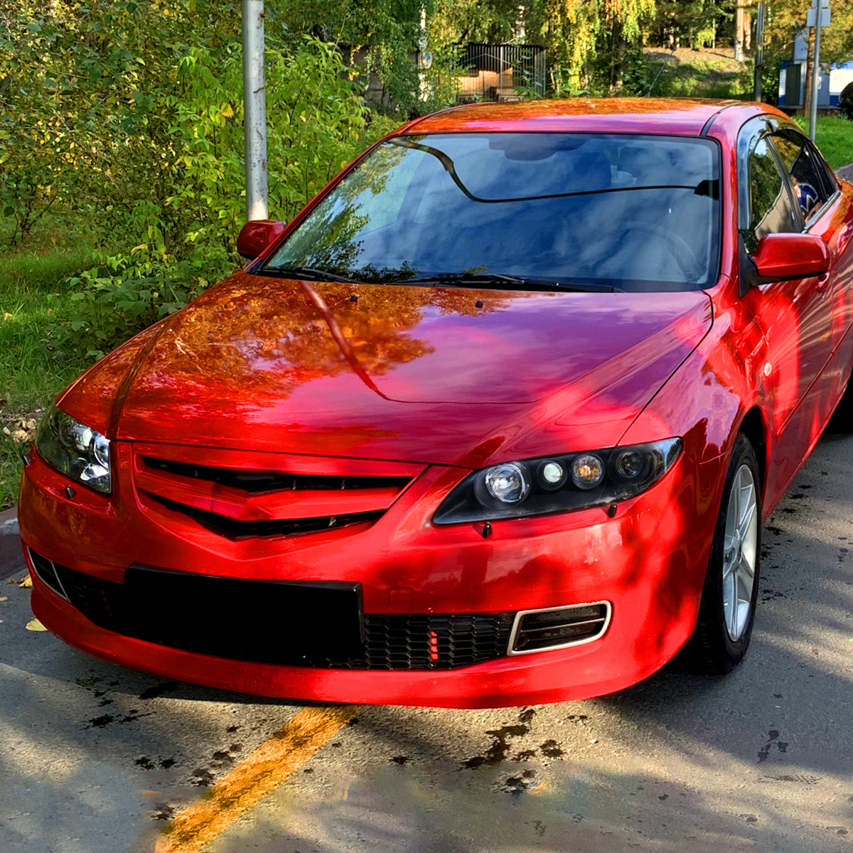 2003-2005 Mazda 6 Factory Style Projector Headlights (Matte Black Housing/Clear Lens)