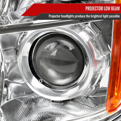 2006-2008 Honda Pilot Projector Style Headlights (Chrome Housing/Clear Lens)