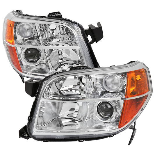 2006-2008 Honda Pilot Projector Style Headlights (Chrome Housing/Clear Lens)