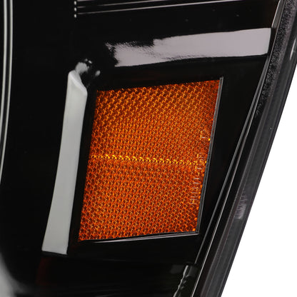 2006-2008 Dodge RAM 1500/ 2006-2009 2500 3500 Switchback LED C-Bar Projector Headlights (Jet Black Housing/Clear Lens)