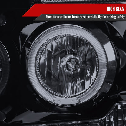 2006-2008 Dodge RAM 1500/ 2006-2009 RAM 2500 3500 Dual Halo Projector Headlights (Glossy Black Housing/Smoked Lens)